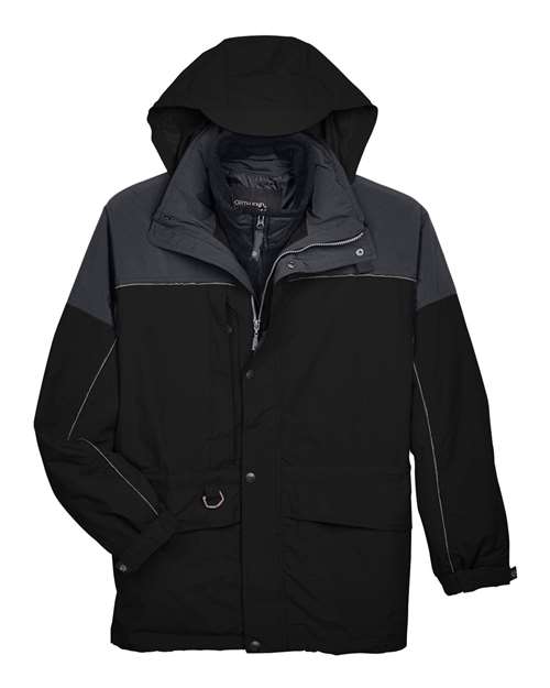 Load image into Gallery viewer, North End 88006 Men's 3-in-1 Two-Tone Parka - Black
