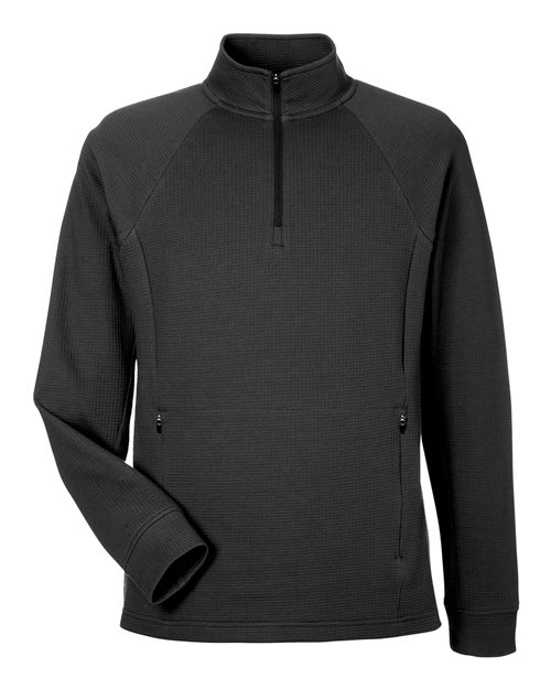 North End NE200 Men's Rhythm Waffle Quarter-Zip Pullover - Black