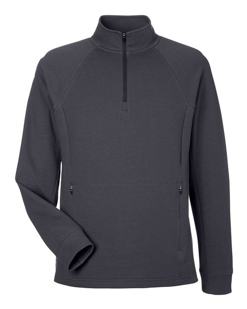 North End NE200 Men's Rhythm Waffle Quarter-Zip Pullover - Carbon