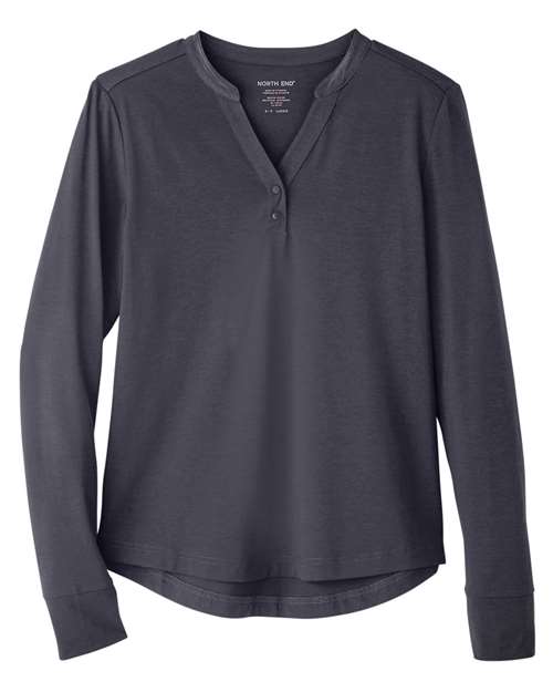Load image into Gallery viewer, North End NE400W Women's JAQ Stretch Performance V-Neck Snap Pullover - Carbon
