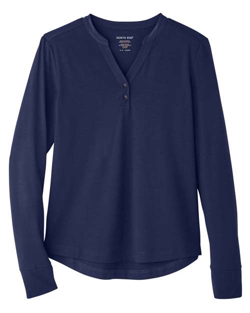 Load image into Gallery viewer, North End NE400W Women's JAQ Stretch Performance V-Neck Snap Pullover - Classic Navy
