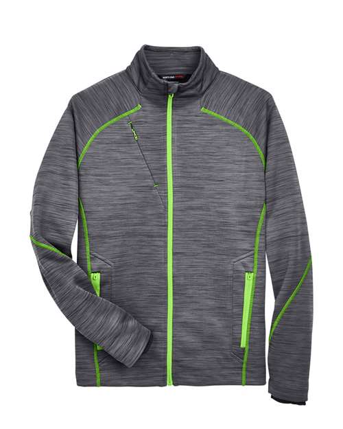 Load image into Gallery viewer, North End 88697 Men's Flux Mélange Bonded Fleece Jacket - Carbon/ Acid Green
