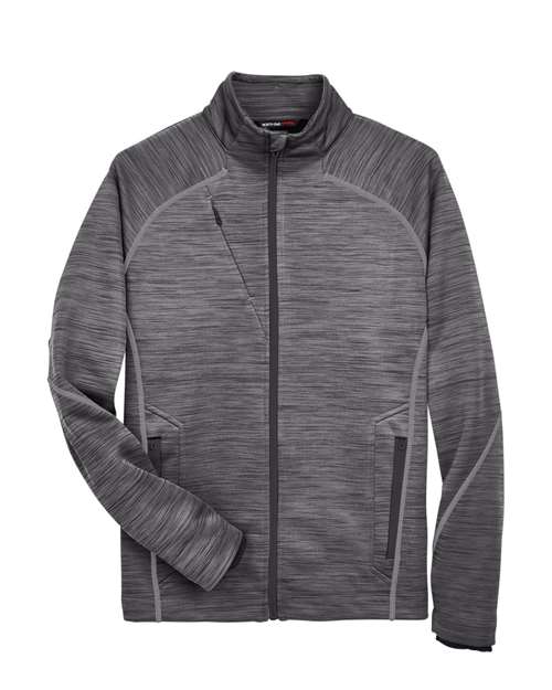 Load image into Gallery viewer, North End 88697 Men's Flux Mélange Bonded Fleece Jacket - Carbon/ Black
