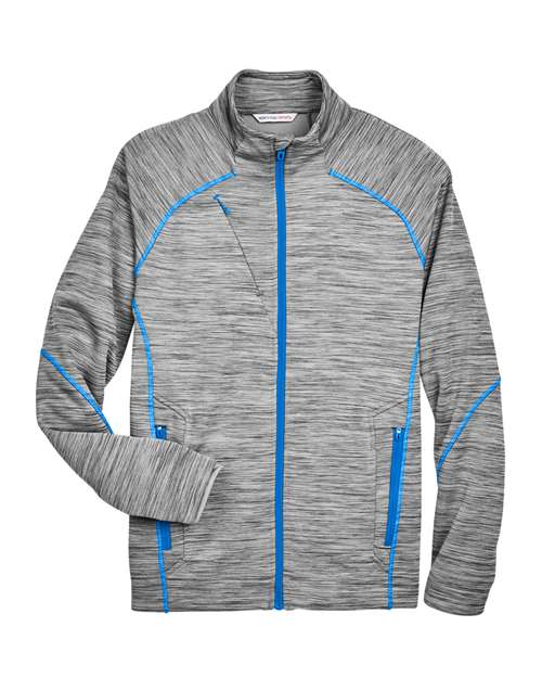 Load image into Gallery viewer, North End 88697 Men's Flux Mélange Bonded Fleece Jacket - Platinum/ Olympic Blue
