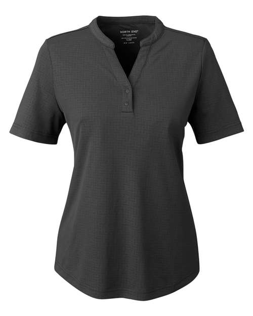 North End NE102W Women's Replay Recycled Polo - Black