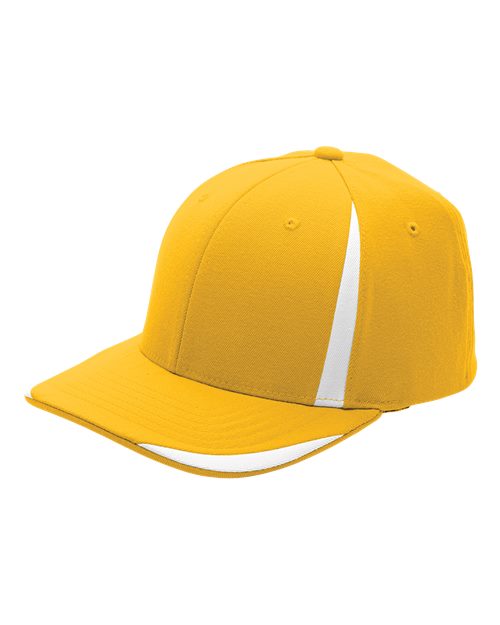 Load image into Gallery viewer, Flexfit ATB102 Pro-Formance® Front Sweep Cap - Sport Athletic Gold/ White
