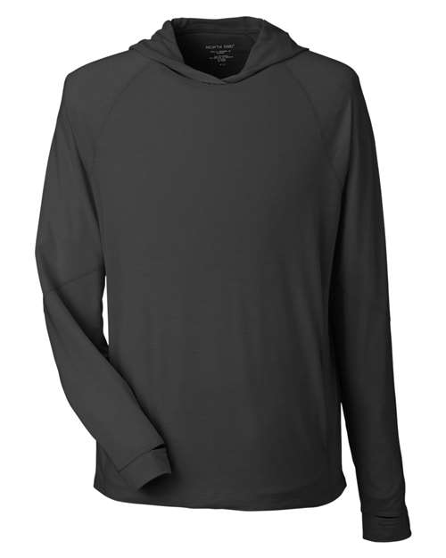 North End NE105 Unisex JAQ Stretch Performance Hooded Long Sleeve T-Shirt - Black