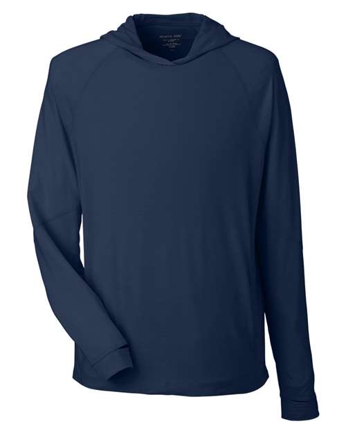 Load image into Gallery viewer, North End NE105 Unisex JAQ Stretch Performance Hooded Long Sleeve T-Shirt - Classic Navy
