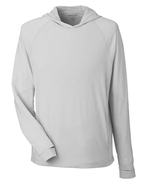 Load image into Gallery viewer, North End NE105 Unisex JAQ Stretch Performance Hooded Long Sleeve T-Shirt - Platinum
