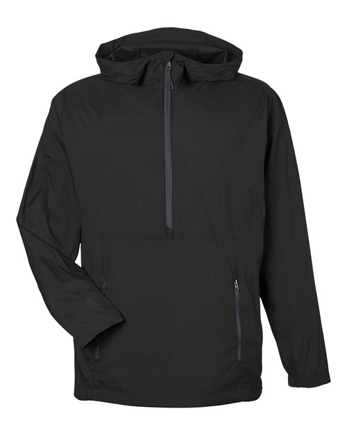 Load image into Gallery viewer, North End NE810 Men's Aura Lightweight Packable Anorak - Black/ Carbon
