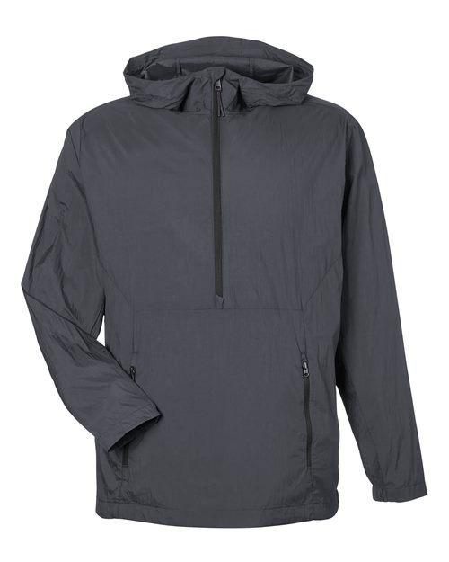 North End NE810 Men's Aura Lightweight Packable Anorak - Carbon/ Black