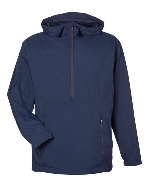 Load image into Gallery viewer, North End NE810 Men's Aura Lightweight Packable Anorak - Classic Navy/ Carbon
