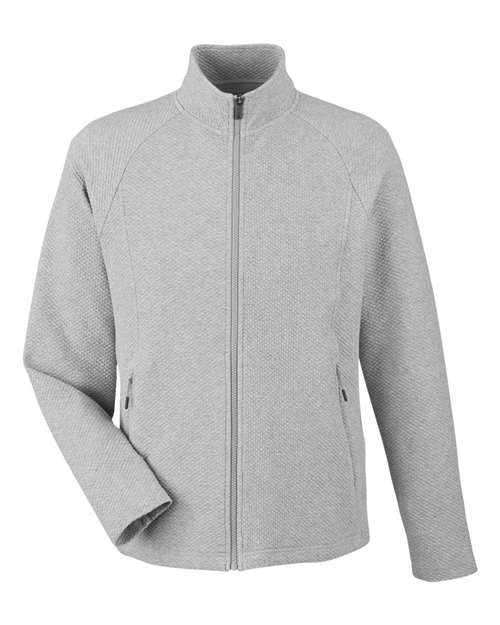 North End NE727 Men's Spirit Textured Full-Zip - Platinum Heather