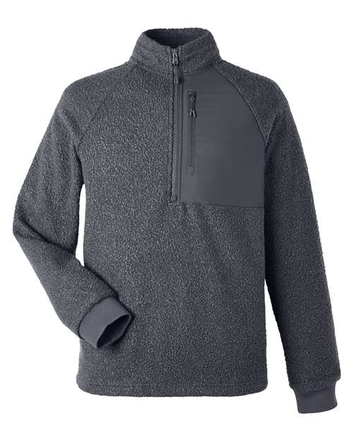 North End NE713 Men's Aura Sweater Fleece Quarter-Zip Pullover - Carbon/ Carbon