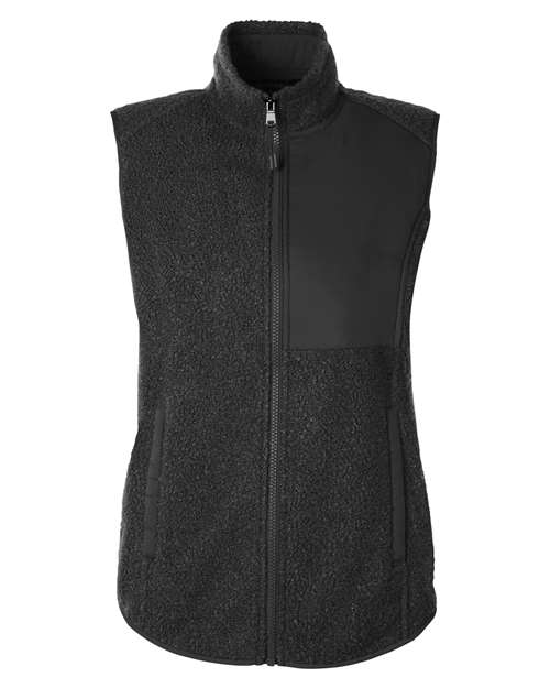 Load image into Gallery viewer, North End NE714W Women's Aura Sweater Fleece Vest - Black/ Black
