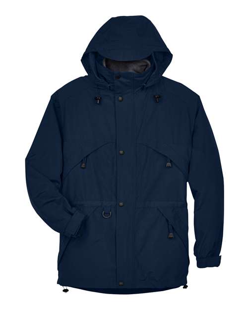 North End 88007 Men's 3-in-1 Parka with Dobby Trim - Midnight Navy