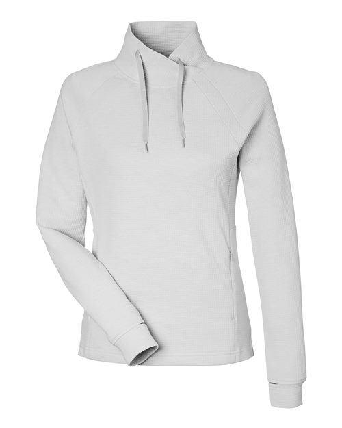 Load image into Gallery viewer, North End NE200W Women's Rhythm Waffle Cross-Neck Pullover - Platinum
