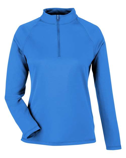 Load image into Gallery viewer, North End NE412W Women's Express Tech Performance Pique Quarter-Zip Pullover - Light Nautical Blue
