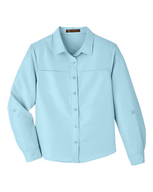 Load image into Gallery viewer, Harriton M580LW Women's Key West Performance Staff Shirt - Cloud Blue
