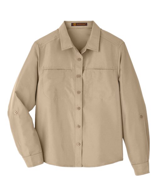 Harriton M580LW Women's Key West Performance Staff Shirt - Khaki
