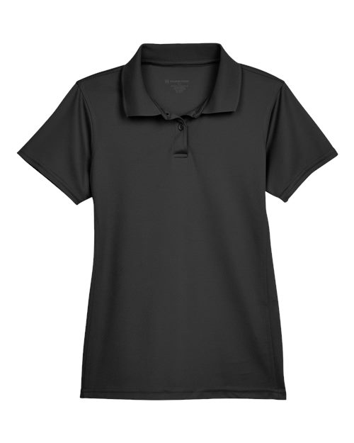 Load image into Gallery viewer, Harriton M315W Women's Polyester Jersey Polo - Black

