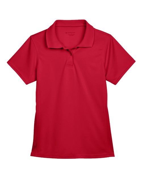 Harriton M315W Women's Polyester Jersey Polo - Red