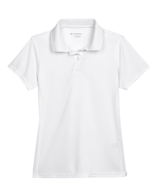 Load image into Gallery viewer, Harriton M315W Women's Polyester Jersey Polo - White
