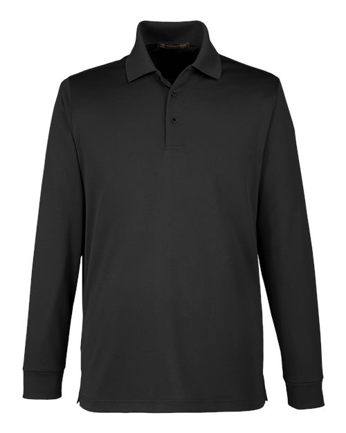 Load image into Gallery viewer, Harriton M348LT Men's Tall Advantage Long Sleeve Snag Protection Plus IL Polo - Black
