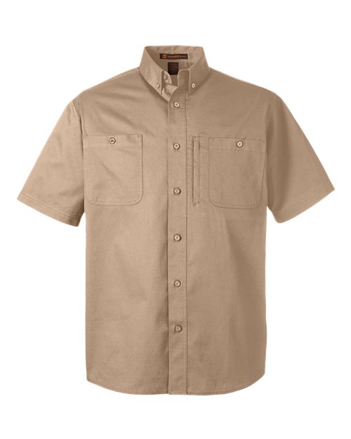 Load image into Gallery viewer, Harriton M585 Men's Advantage IL Short Sleeve Work Shirt - Khaki

