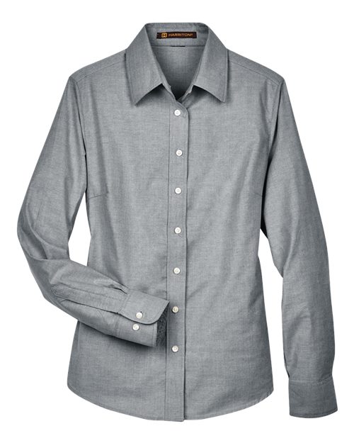 Load image into Gallery viewer, Harriton M600W Women's Oxford Dress Shirt - Oxford Grey
