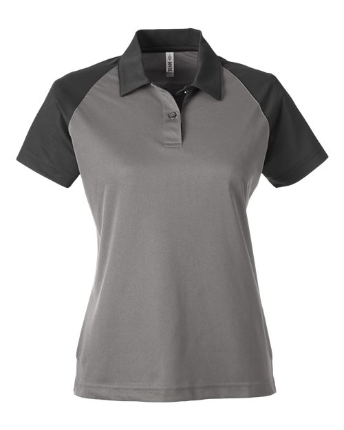 Load image into Gallery viewer, Team 365 TT21CW Women's Command Snag-Protection Colorblock Polo - Sport Graphite/ Black
