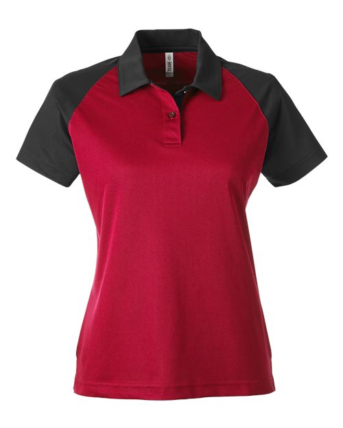 Load image into Gallery viewer, Team 365 TT21CW Women's Command Snag-Protection Colorblock Polo - Sport Red/ Black
