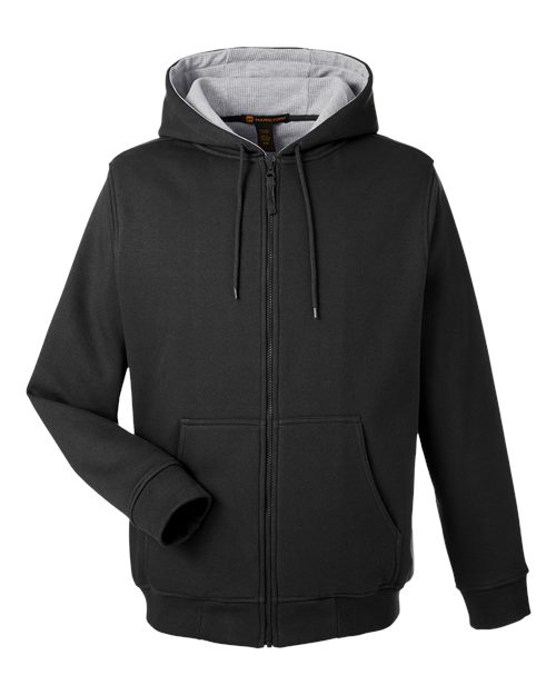 Harriton M711T Unisex Tall ClimaBloc™ Lined Heavyweight Hooded Sweatshirt - Black