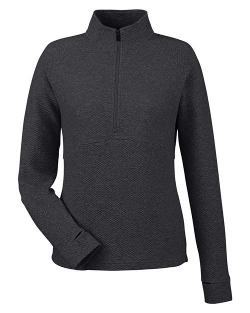 North End NE725W Women's Spirit Textured Quarter-Zip Pullover - Black Heather