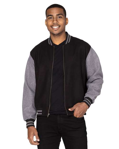 Load image into Gallery viewer, Threadfast Apparel 364J Unisex Legend Jacket - Black/ Charcoal Heather
