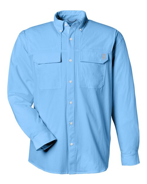 Load image into Gallery viewer, HUK H150184 Men's Creekbed Pocket Fishing Shirt - Marolina Blue
