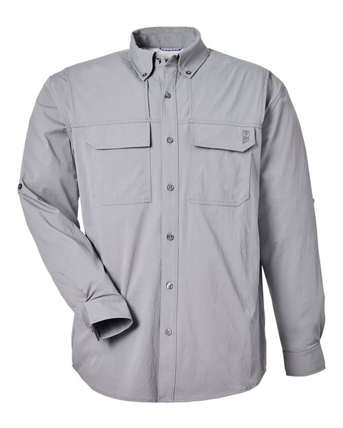 HUK H150184 Men's Creekbed Pocket Fishing Shirt - Night Owl