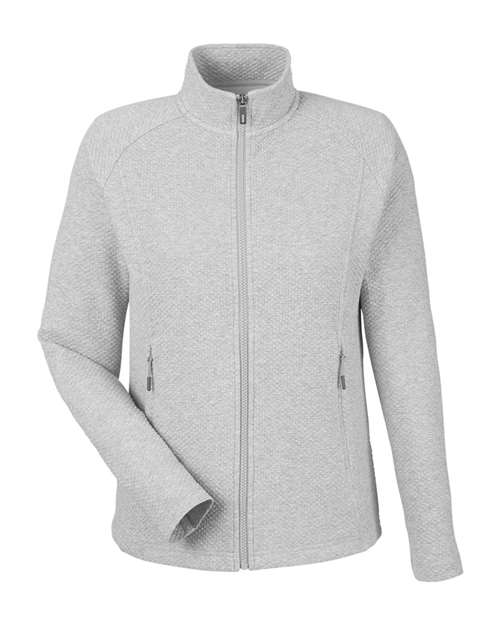 North End NE727W Women's Spirit Textured Full-Zip - Platinum Heather