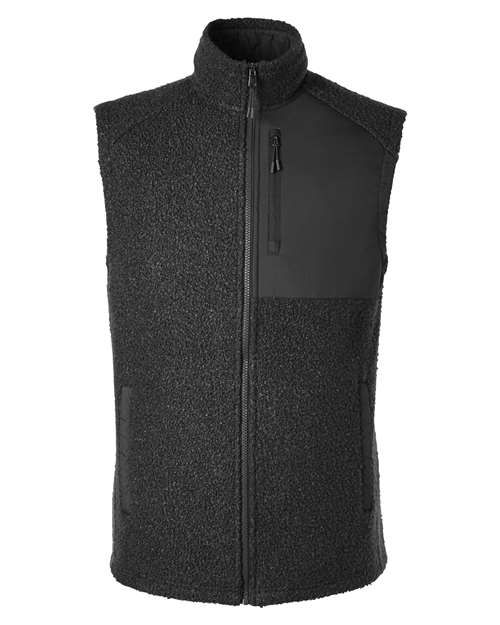 North End NE714 Men's Aura Sweater Fleece Vest - Black/ Black