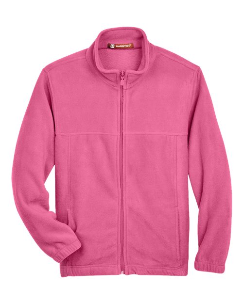 Harriton M990Y Youth Full-Zip Fleece - Charity Pink