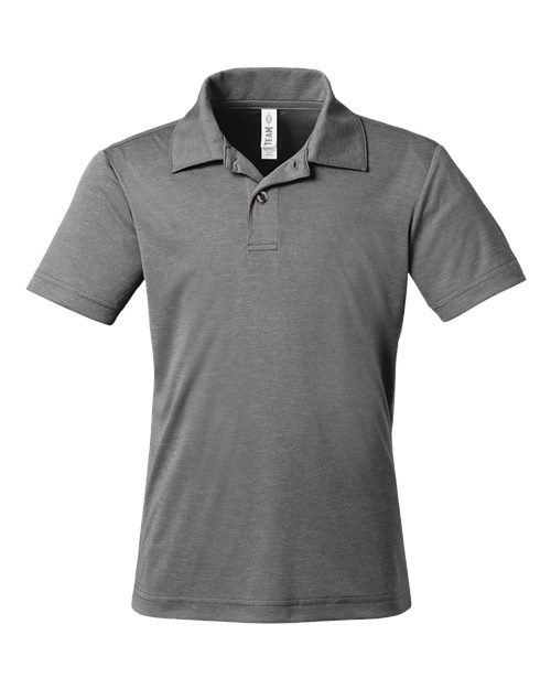 Team 365 TT51HY Youth Zone Sonic Heather Performance Polo - Dark Grey Heather