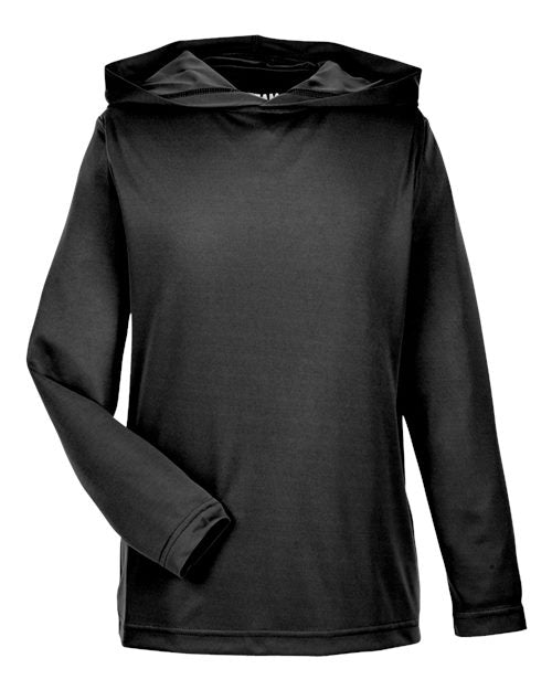 Load image into Gallery viewer, Team 365 TT41Y Youth Zone Performance Hooded Long Sleeve T-Shirt - Black
