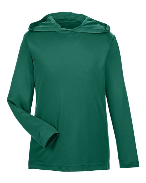 Team 365 TT41Y Youth Zone Performance Hooded Long Sleeve T-Shirt - Sport Forest