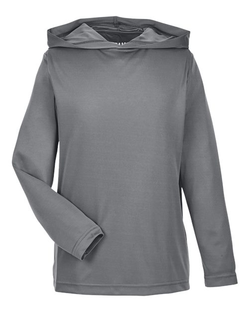 Team 365 TT41Y Youth Zone Performance Hooded Long Sleeve T-Shirt - Sport Graphite