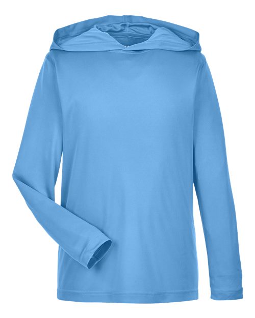 Team 365 TT41Y Youth Zone Performance Hooded Long Sleeve T-Shirt - Sport Light Blue