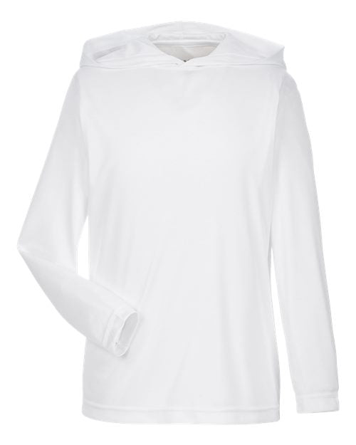 Load image into Gallery viewer, Team 365 TT41Y Youth Zone Performance Hooded Long Sleeve T-Shirt - White
