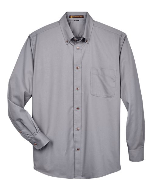Load image into Gallery viewer, Harriton M500T Men's Tall Easy Blend™ Twill Dress Shirt - Dark Grey
