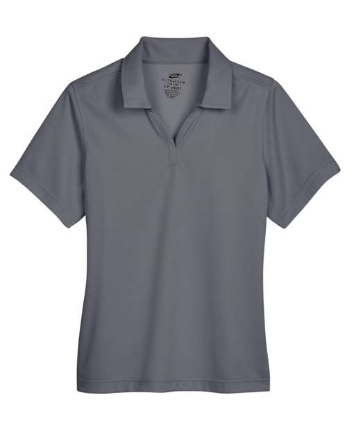 UltraClub UC102W Women's Cavalry Twill Performance Polo - Charcoal/ Navy