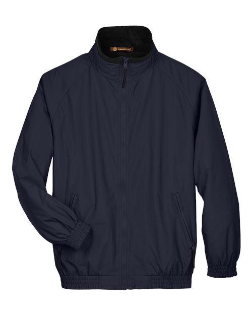 Load image into Gallery viewer, Harriton M740 Unisex Fleece Lined Nylon Jacket - Navy/ Black
