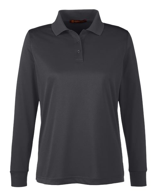 Load image into Gallery viewer, Harriton M348LW Women's Advantage Snag Protection Plus IL Long Sleeve Polo - Dark Charcoal
